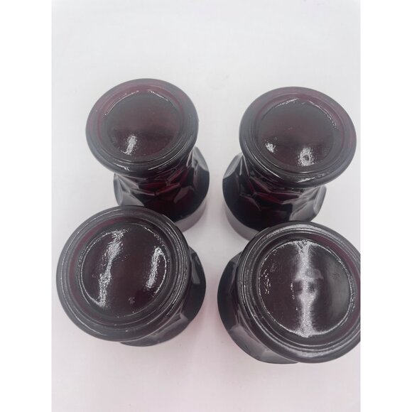 Set Of 4 Vintage Anchor Hocking Royal Ruby Red Glass Goblets - Picture 3 of 4